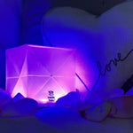 Load image into Gallery viewer, Here the color is magenta for a romantic evening at home, you can place it next to the LOVE of your life, or use it while you have a cozy evening together. -COLOR-SOLAR -LANTERNS - Helix - in pink-magenta-solight2.myshopify.com