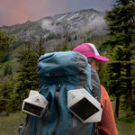 Load image into Gallery viewer, Camping solar lamp, solarpuff solar origami design with sailcloth diffuser for beautiful spectrum of light. Use for camping, backpacking outdoors, for your home to light your evenings.