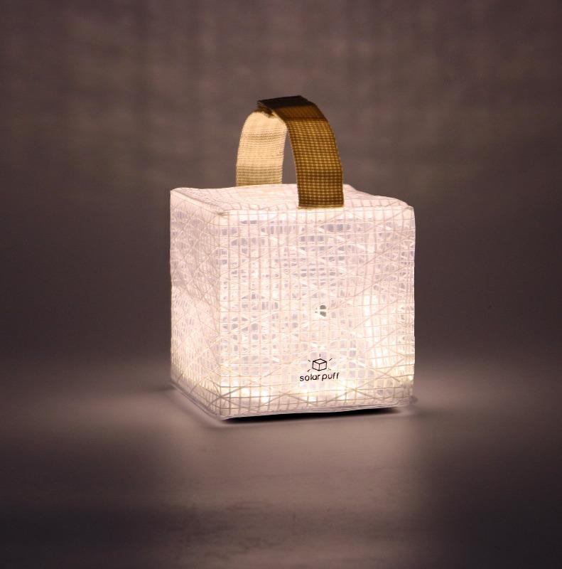 SOLAR LANTERN SolarPuff with adjustable handle, you can easily attach to your back. pack or porch for night time lighting.  for indoors and out doors