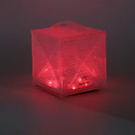 Load image into Gallery viewer, This solar lantern has red setting for making you relaxed and calm. Use the red light for keeping bugs away or make your bedroom romantic with this cube of fun and joy.solar-lantern- red- camping-emergency- light- small and compact- flat packs for easy travel.