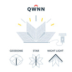 Load image into Gallery viewer, QWNN product variations, geodome, star, and night light
