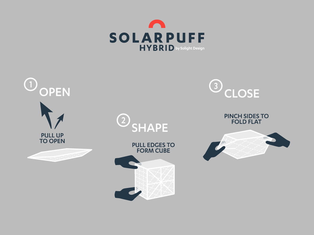 SolarPuff™ – BOTH Warm and Bright light!! – Collapsible Solar Lantern