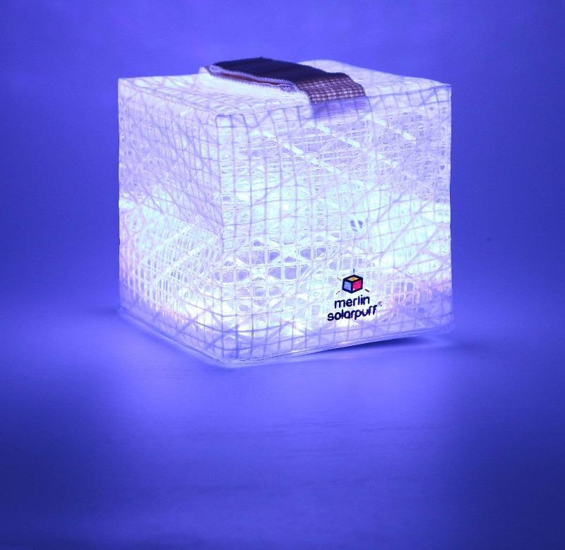 Solar lantern shown here is Blue light. Perfect for you next party. Use as color therapy for mood and ambiance.