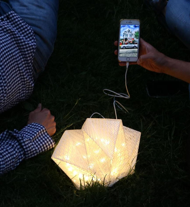 QWNN Solar Powered Lantern with USB Phone Charging Port