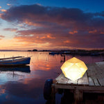 Load image into Gallery viewer, QWNN solar dome light placed on dock for outdoor ambiance
